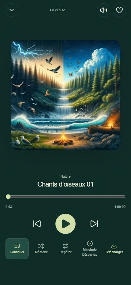 Aperçu — Lecteur · LA RELAXATION PAR LES SONS DE LA NATURE Premium