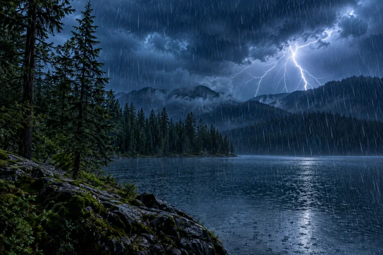Gewitter und Regen