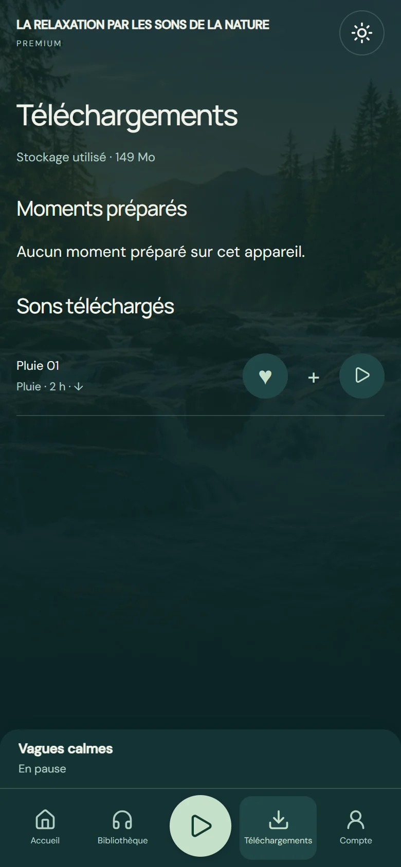 Page Téléchargements réelle Relaxation V2 avec Feu disponible hors connexion